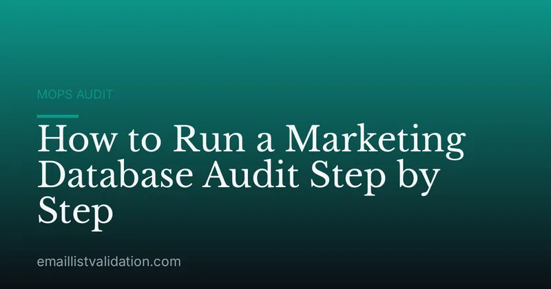How to Run a Marketing Database Audit Step by Step