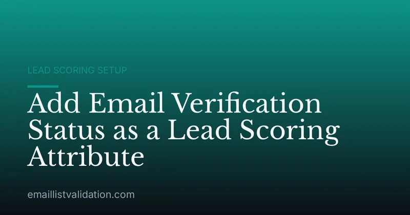 Add Email Verification Status as a Lead Scoring Attribute