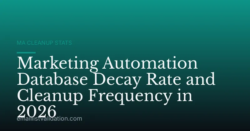 Marketing Automation Database Decay Rate and Cleanup Frequency in 2026