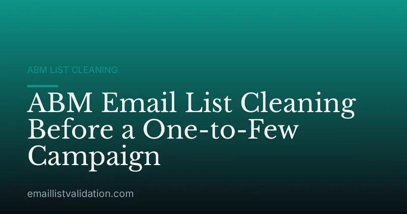 ABM Email List Cleaning Before a One-to-Few Campaign