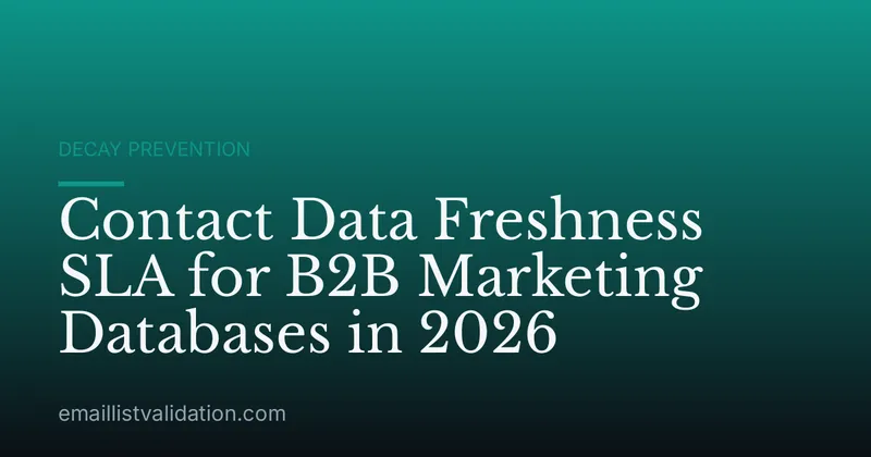 Contact Data Freshness SLA for B2B Marketing Databases in 2026