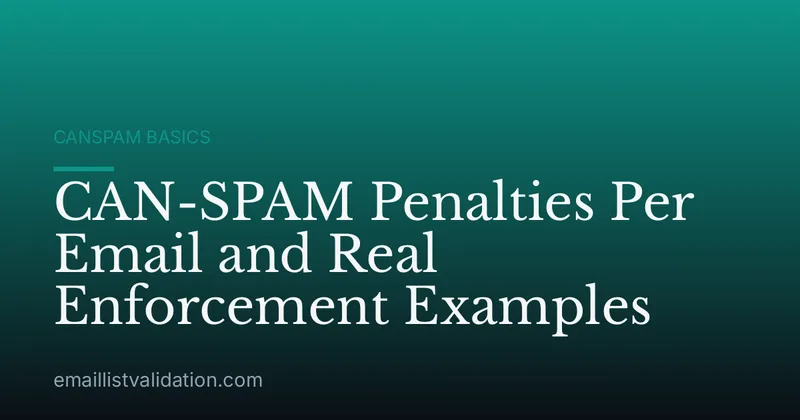 CAN-SPAM Penalties Per Email and Real Enforcement Examples