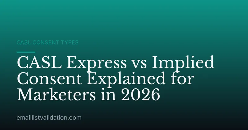 CASL Express vs Implied Consent Explained for Marketers in 2026