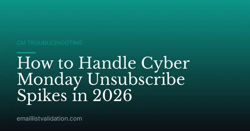 How to Handle Cyber Monday Unsubscribe Spikes in 2026