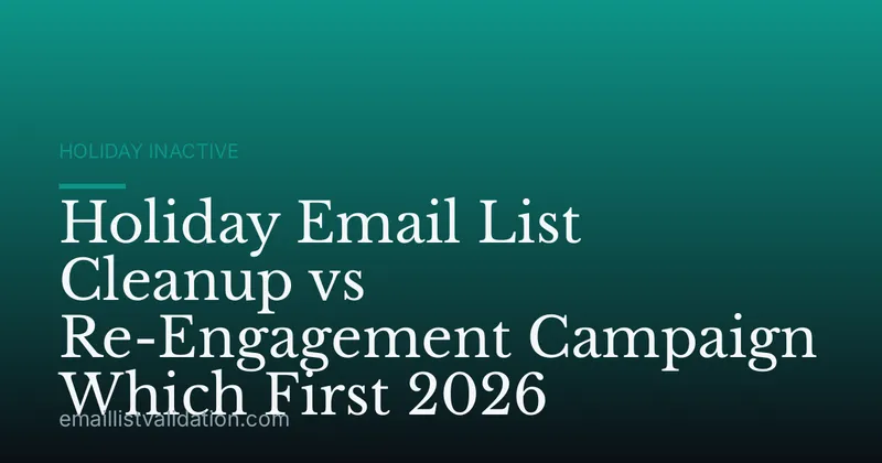 Holiday Email List Cleanup vs Re-Engagement Campaign Which First 2026