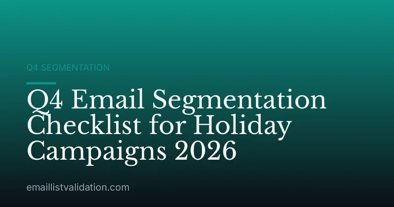 Q4 Email Segmentation Checklist for Holiday Campaigns 2026