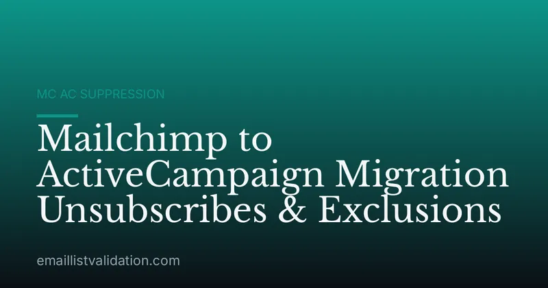 Mailchimp to ActiveCampaign Migration Unsubscribes & Exclusions