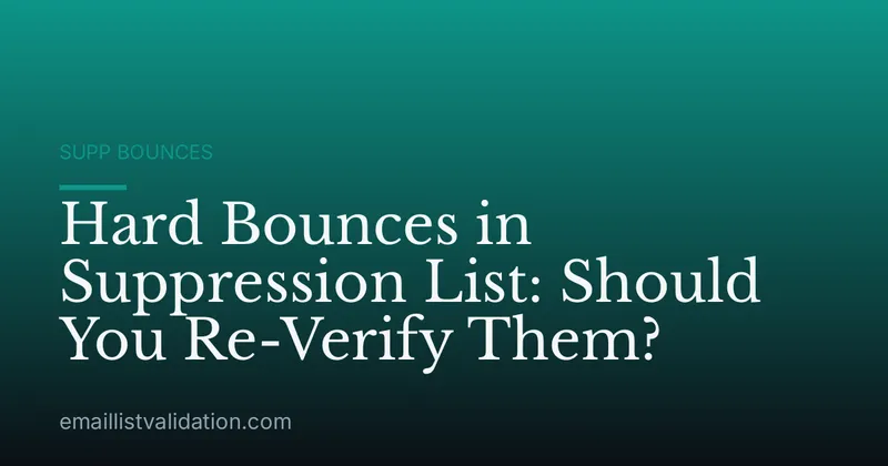 Hard Bounces in Suppression List: Should You Re-Verify Them?
