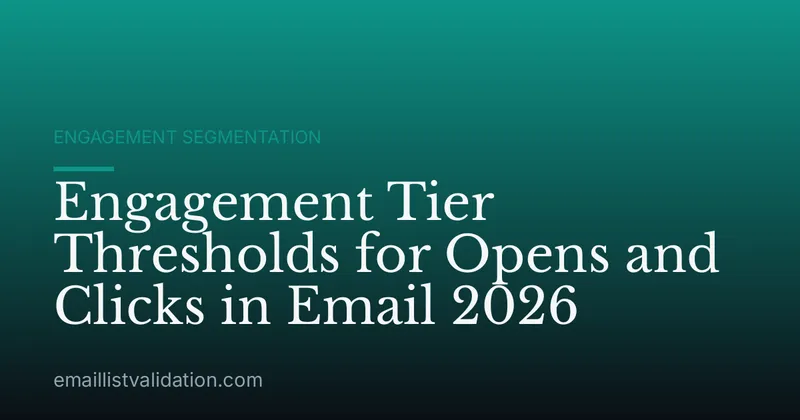 Engagement Tier Thresholds for Opens and Clicks in Email 2026