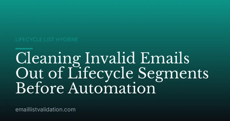 Cleaning Invalid Emails Out of Lifecycle Segments Before Automation