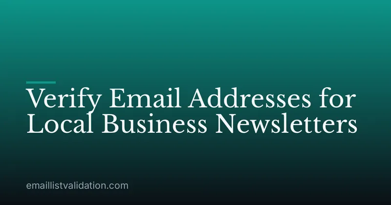 Verify Email Addresses for Local Business Newsletters