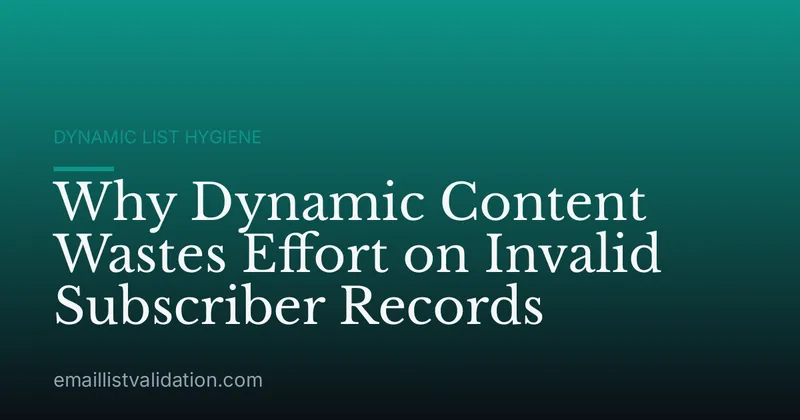 Why Dynamic Content Wastes Effort on Invalid Subscriber Records