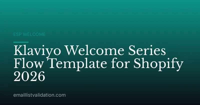 Klaviyo Welcome Series Flow Template for Shopify 2026