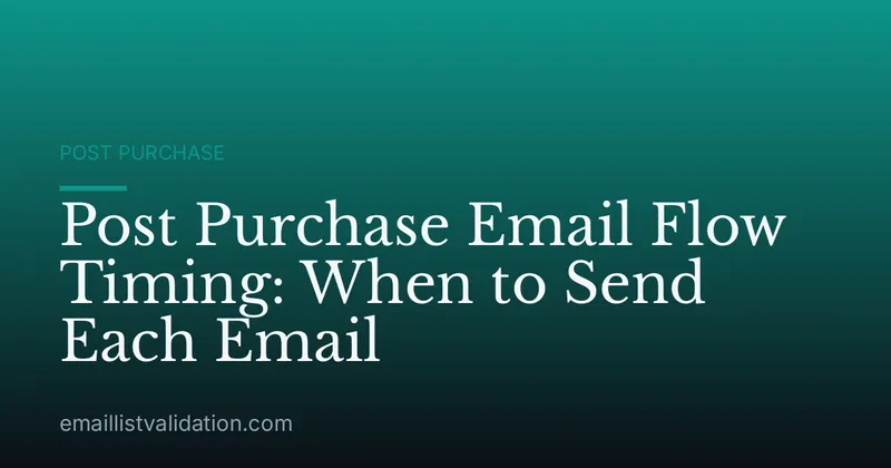 Post Purchase Email Flow Timing: When to Send Each Email