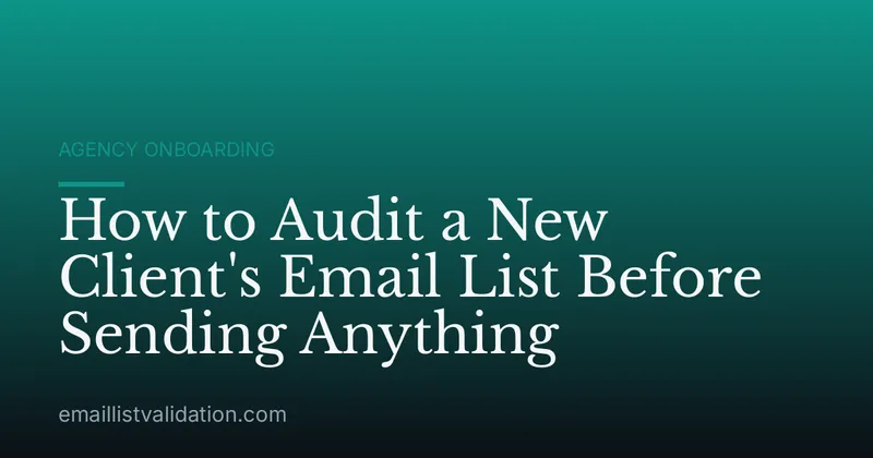 How to Audit a New Client's Email List Before Sending Anything
