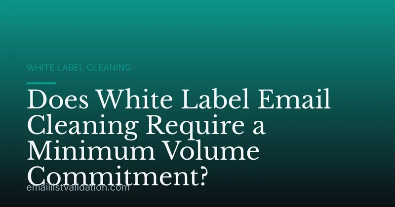 Does White Label Email Cleaning Require a Minimum Volume Commitment?