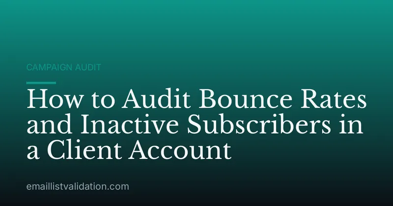 How to Audit Bounce Rates and Inactive Subscribers in a Client Account