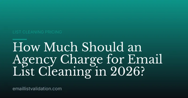 How Much Should an Agency Charge for Email List Cleaning in 2026?