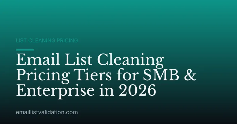 Email List Cleaning Pricing Tiers for SMB & Enterprise in 2026