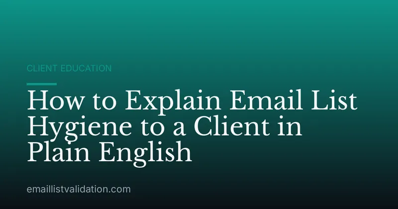 How to Explain Email List Hygiene to a Client in Plain English