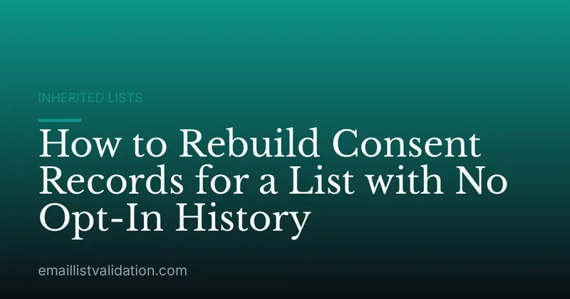 How to Rebuild Consent Records for a List with No Opt-In History