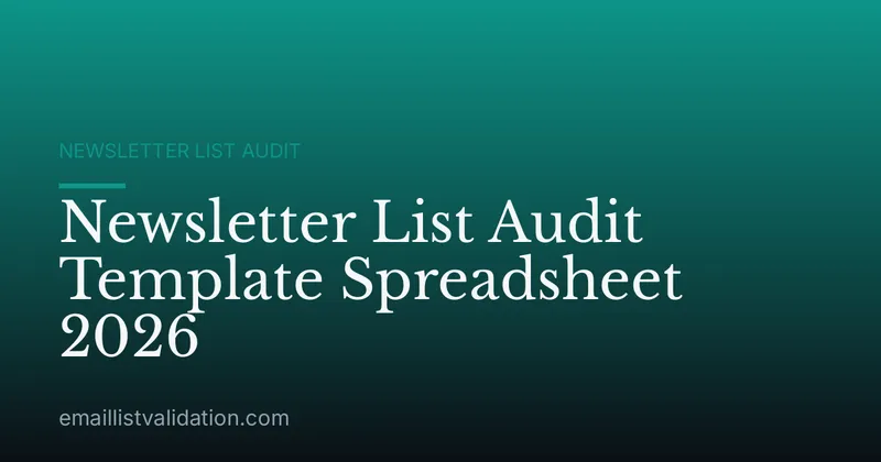 Newsletter List Audit Template Spreadsheet 2026