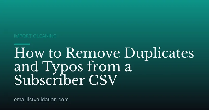 How to Remove Duplicates and Typos from a Subscriber CSV