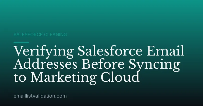 Verifying Salesforce Email Addresses Before Syncing to Marketing Cloud