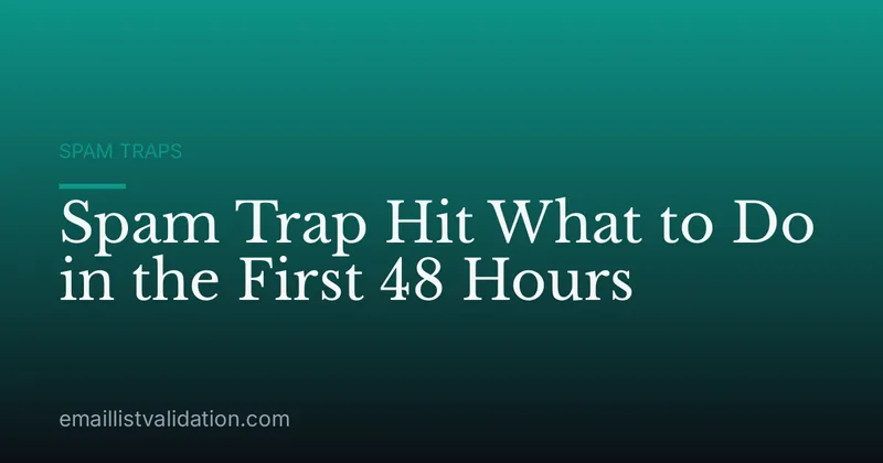 Spam Trap Hit What to Do in the First 48 Hours