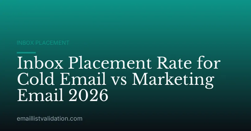 Inbox Placement Rate for Cold Email vs Marketing Email 2026