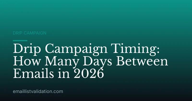 Drip Campaign Timing: How Many Days Between Emails in 2026