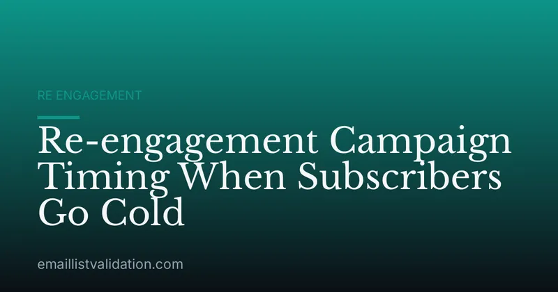 Re-engagement Campaign Timing When Subscribers Go Cold