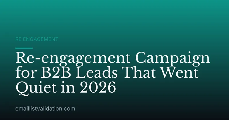 Re-engagement Campaign for B2B Leads That Went Quiet in 2026