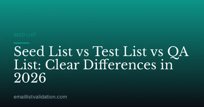 Seed List vs Test List vs QA List: Clear Differences in 2026