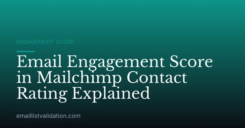 Email Engagement Score in Mailchimp Contact Rating Explained