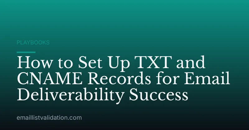 How to Set Up TXT and CNAME Records for Email Deliverability Success
