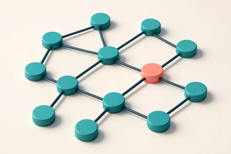 a network of small circular nodes connected by lines
