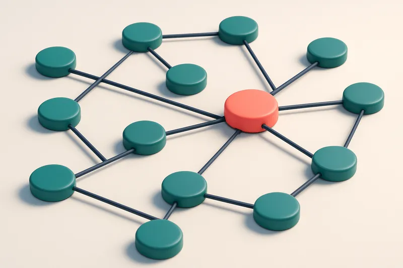 a network of small circular nodes connected by lines