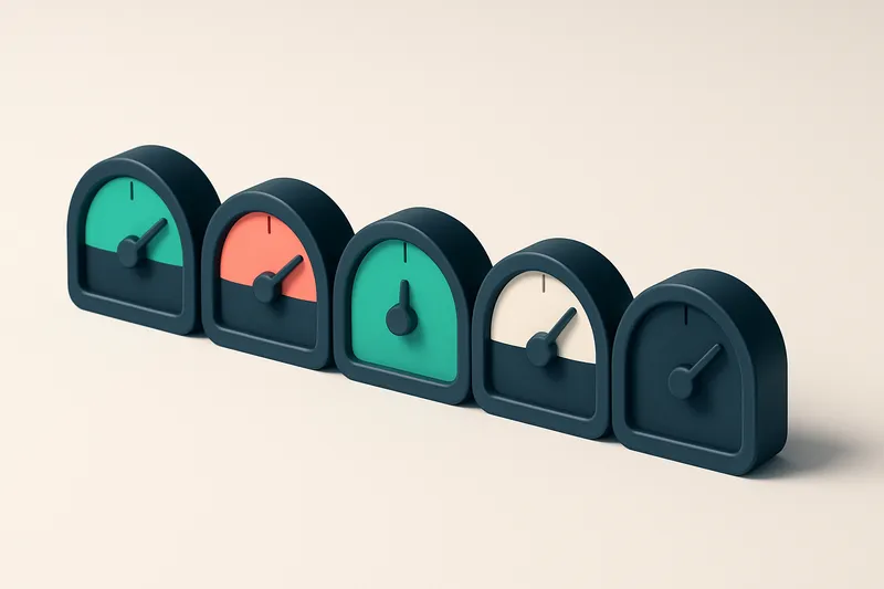 a row of five gauges, each labeled with a different status: valid, invalid, catch-all, risky, and unknown