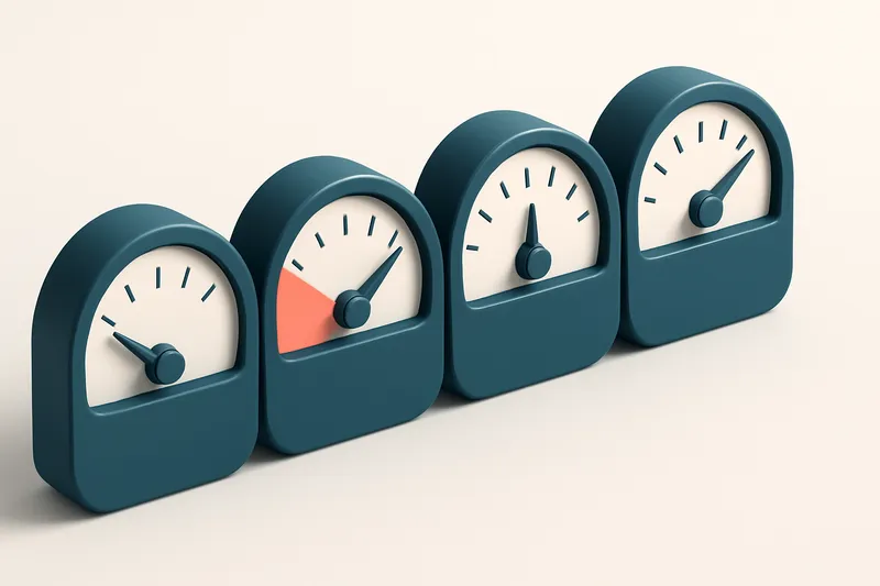 a row of four gauges, each labeled with a different verification status (valid, invalid, catch-all, risky)