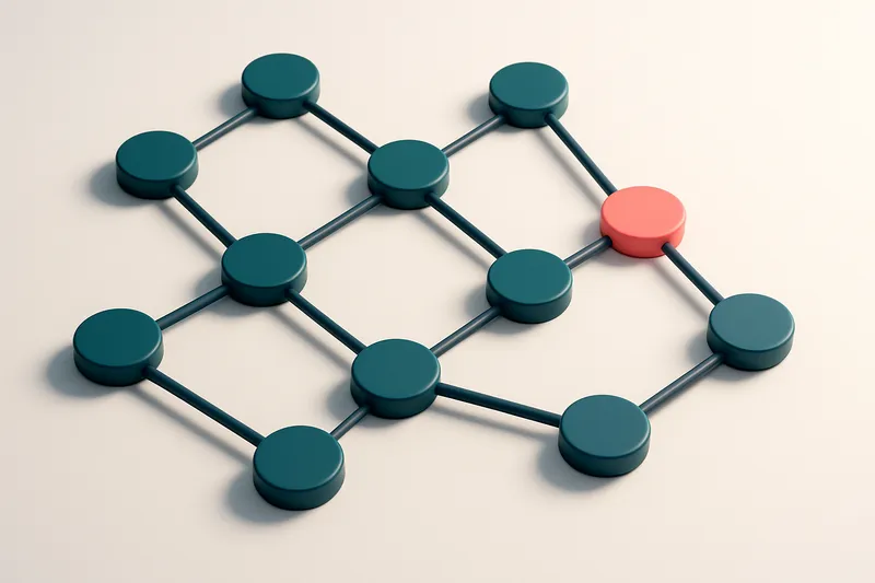 a network of small circular nodes connected by lines