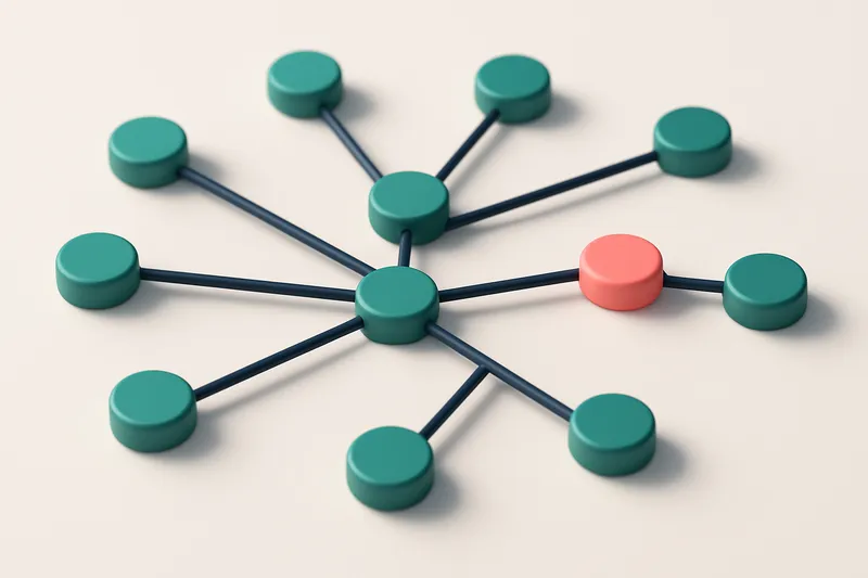 a network of small circular nodes connected by lines