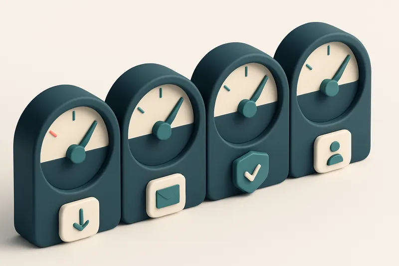 a row of four gauges showing bounce rate, deliverability, reputation, and list quality