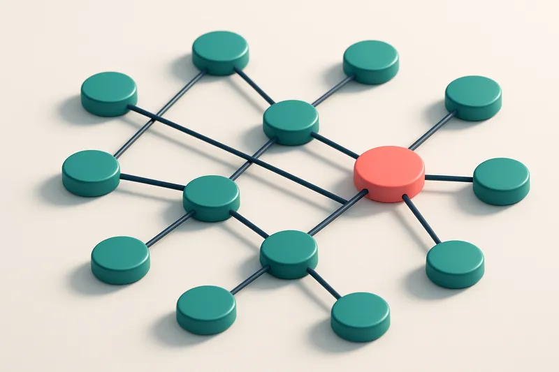 a network of small circular nodes connected by lines