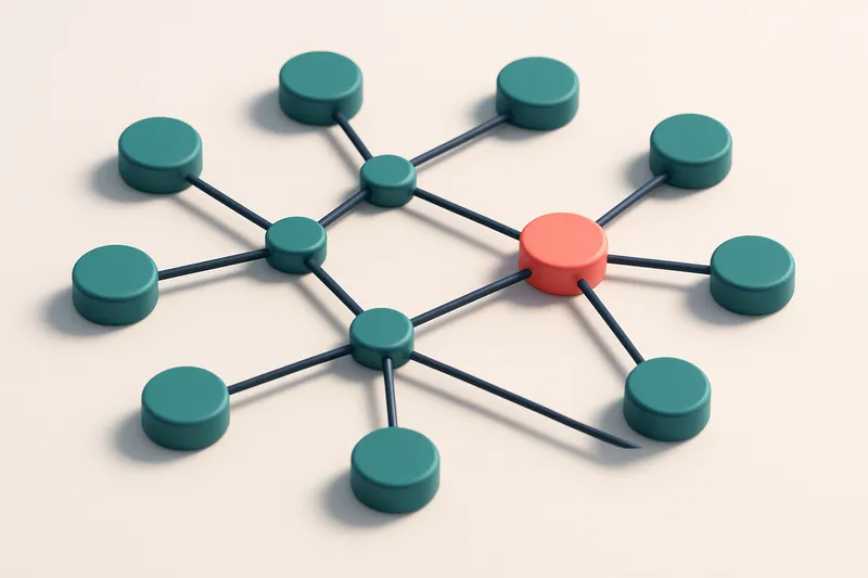 a network of small circular nodes connected by lines