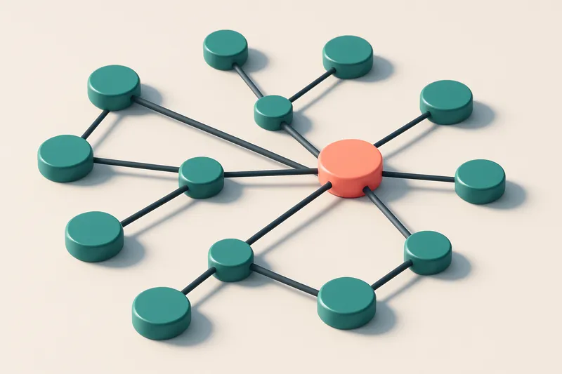 a network of small circular nodes connected by lines