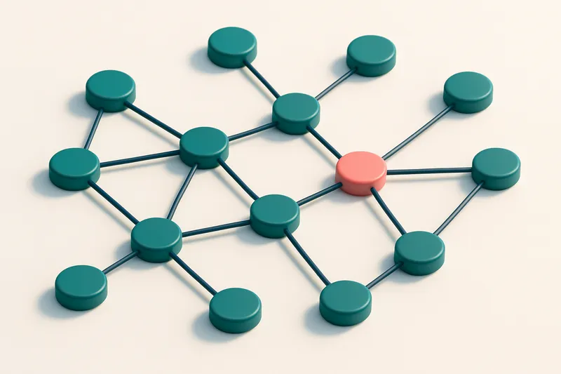 a network of small circular nodes connected by lines