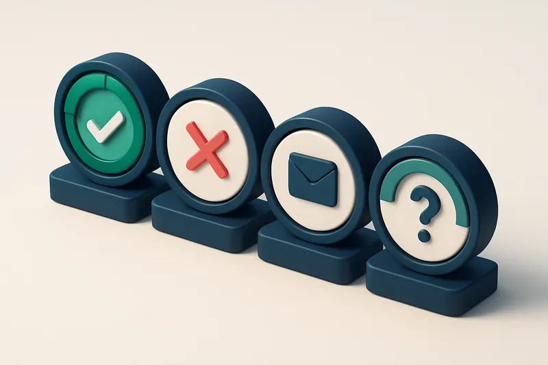 a row of four gauges showing valid, invalid, catch-all, and risky statuses
