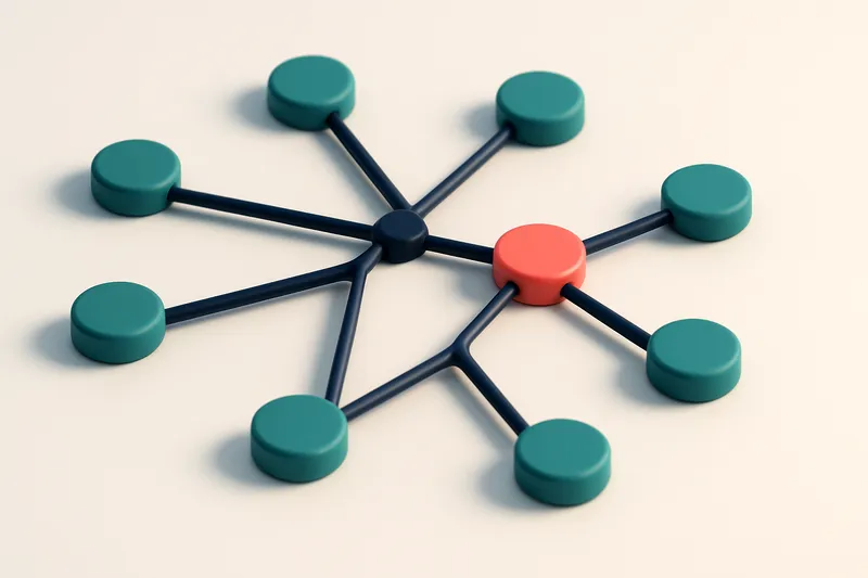 a network of small circular nodes connected by lines