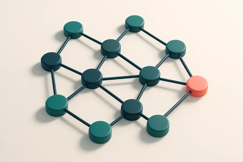 a network of small circular nodes connected by lines